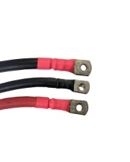 Kabel 95mm2, SCHWARZ feindrährig verzinnt, Abpressungen mit Schrumpfschlauch ROT verschlossen Kabel 95mm2, SCHWARZ feindrährig verzinnt, Abpressungen mit Schrumpfschlauch ROT verschlossen