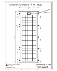 Solarmodul TX-Rail 12052, 60 Wp | SunWare Solarmodul TX-Rail 12052, 60 Wp | SunWare