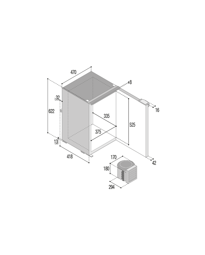 Froid & réfrigération | Frigo-congélateur C75L CHR Noir Froid & réfrigération | Frigo-congélateur C75L CHR Noir