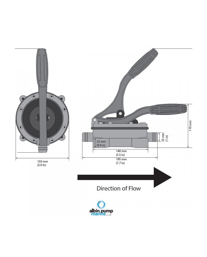 Albin Group Pompe de cale à main premium | 
