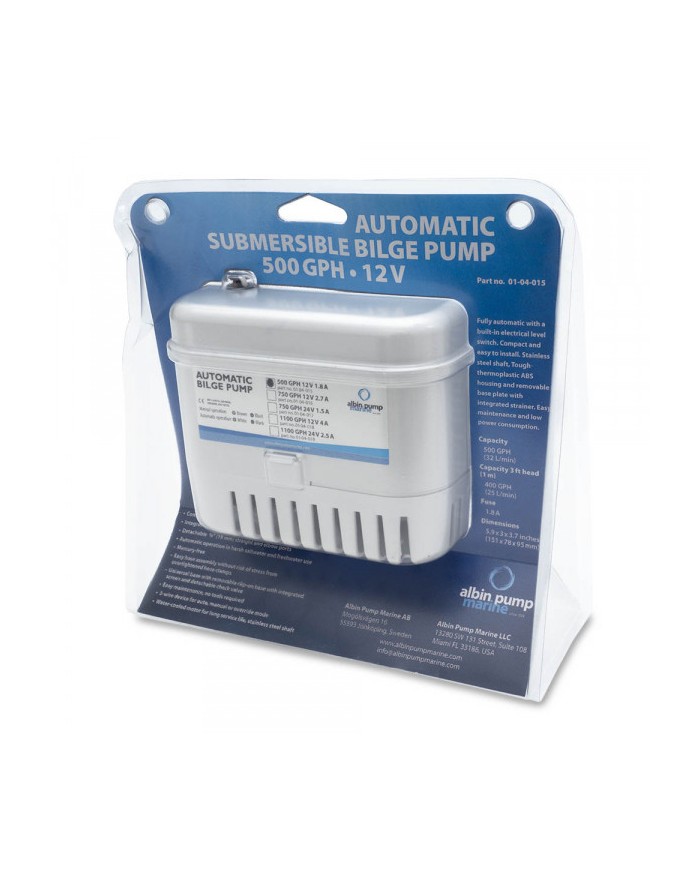 Albin Group Pompe de cale automatique 500 GPH 12V | 