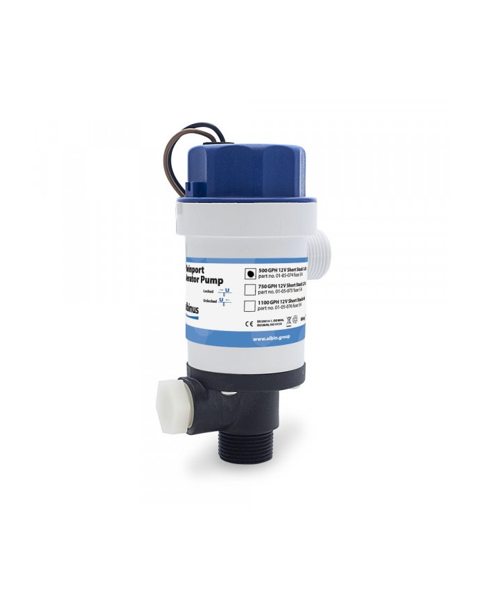 Albin Group Twinport Belüfterpumpe 750GPH Short Stack 12V | 