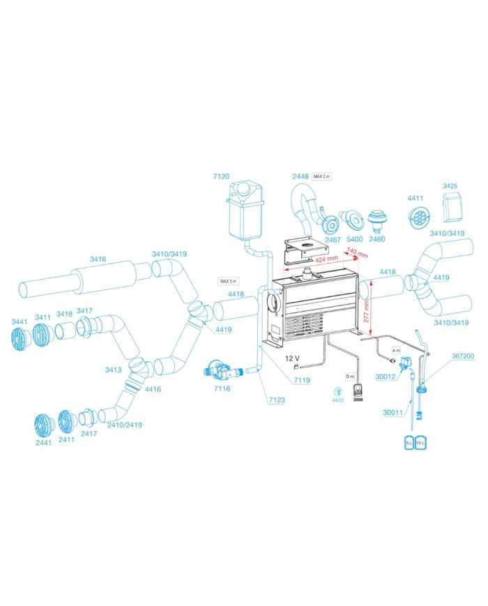 Wallas Chauffage diesel 30 Viking Combi version constructeur bateau | 