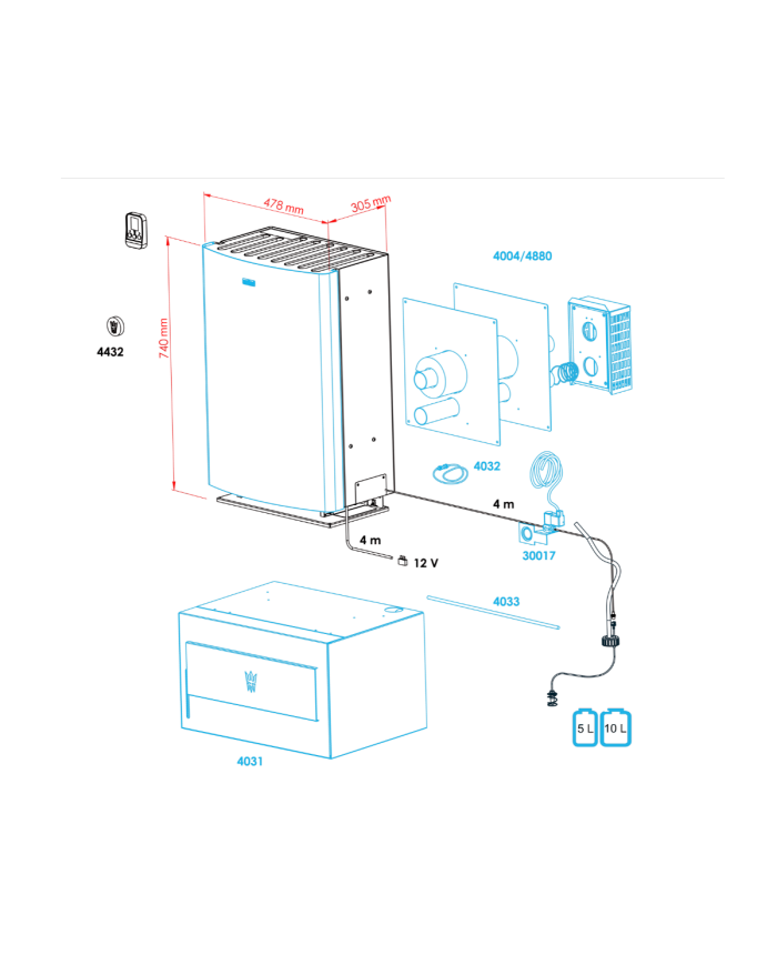 Wallas 40EA Warmwasserheizung für Hütten | 