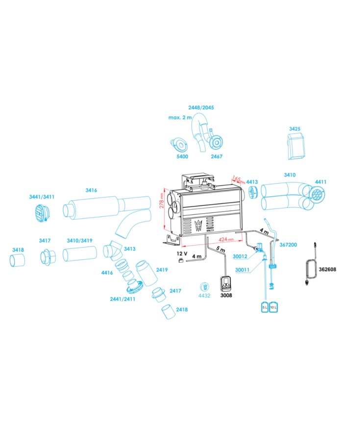 Wallas Chauffage diesel 50 Spartan Air version constructeur bateau | 