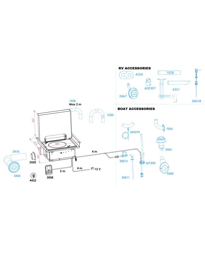 Wallas Cuisinière diesel 600D encastrée Flush Forge | 