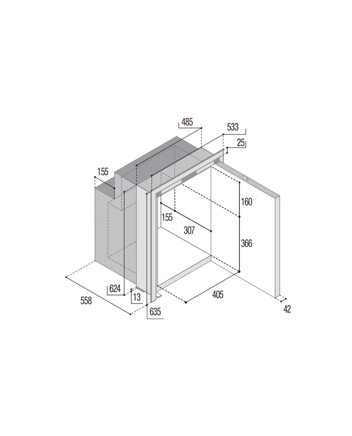 Vitrifrigo Réfrigérateur-congélateur simple porte C90iX OCX2 | 