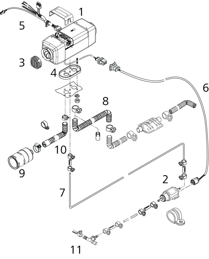 Webasto Ersatzteil Heizgerät Air Top 2000 STC Diesel 24V Standard | 4054037241833