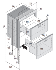 Vitrifrigo Réfrigérateur/congélateur double tiroir DW210 OCX2 DTX | 