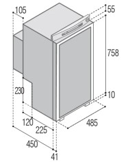 Vitrifrigo Réfrigérateur-congélateur trimixte, VTR 5070DG 3-WAYS | 